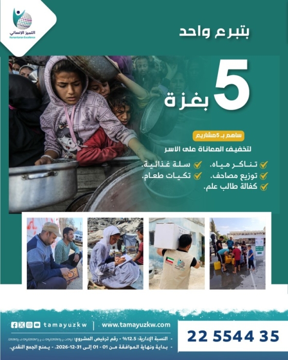 خمسة مشاريع خيرية لإنقاذ غزة